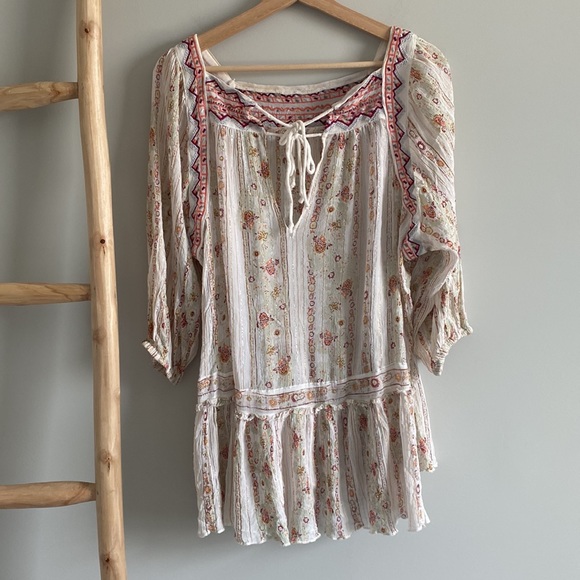 Free People dance magic embroidered tunic top Sz XS - Picture 4 of 7
